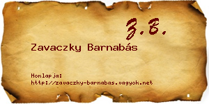 Zavaczky Barnabás névjegykártya