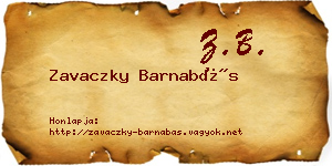 Zavaczky Barnabás névjegykártya