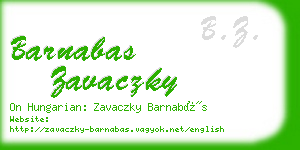 barnabas zavaczky business card